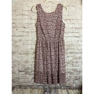 Julia Dress Womens Large Maroon & Ivory All Over Lace Florals Romantic A Line